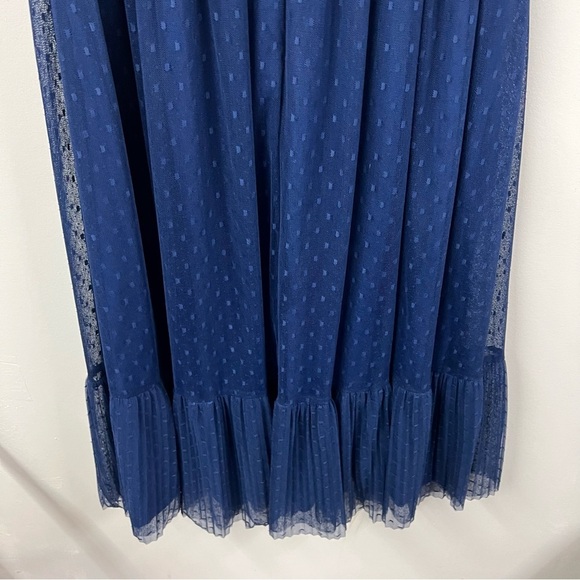 Anthropologie Hutch Tulle Navy Bowtie Midi Dress - Picture 11 of 16